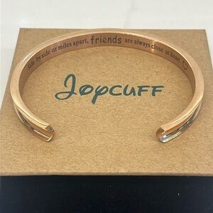 Joycuff Friendship Bangle Copper Tone Bracelet Cuff, NWOT